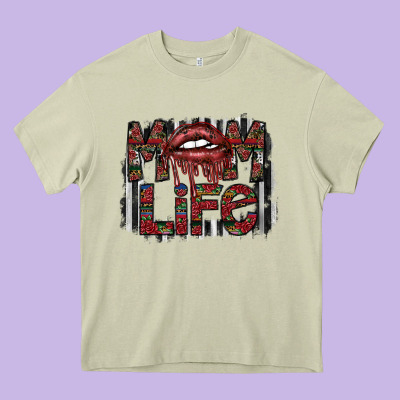 Mom Life Heavy Core Tee Designed By Sublimationcraftshop