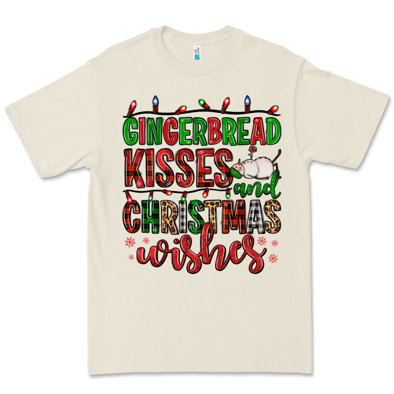 Gingerbread Kisses And Christmas Wishes Premium Tee by FaDigitalArtStudio | Teevron