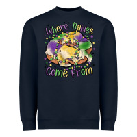 Navy where babies come from Heavyweight Sweatshirt - MaliasSmallBusiness