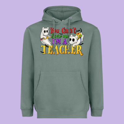 You Can't Scare Me I'm A Teacher Heavyweight Hoodie Designed By Texasbilliewilder