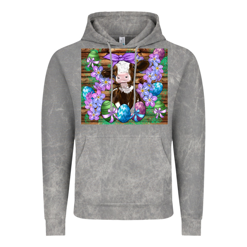 Easter Cow Eggs Flowers Daisys Vintage Hoodie by Artiststas | Teevron