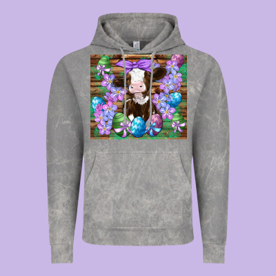 Easter Cow Eggs Flowers Daisys Vintage Hoodie Designed By Artiststas