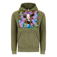 Vintage Olive easter cow eggs flowers daisys Vintage Hoodie - Artiststas
