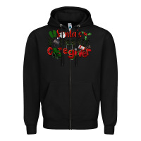 Black Santa's Favorite Caregiver Christmas Zipper Hoodie - LillyAllenDesigns