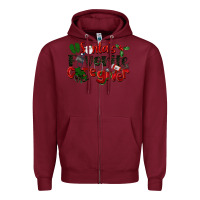 Burgundy Santa's Favorite Caregiver Christmas Zipper Hoodie - LillyAllenDesigns