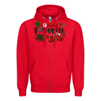 Red Santa's Favorite Caregiver Christmas Zipper Hoodie - LillyAllenDesigns