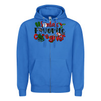 True Royal Santa's Favorite Caregiver Christmas Zipper Hoodie - LillyAllenDesigns