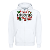 White Santa's Favorite Caregiver Christmas Zipper Hoodie - LillyAllenDesigns