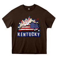 Chocolate Brown Kentucky 4th of July Heavy Core Tee - CowGirlArtShop