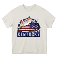 Cream Kentucky 4th of July Heavy Core Tee - CowGirlArtShop