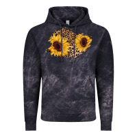 Cloud Black sunflower leopard patch Vintage Hoodie - AdoDesignShop