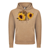 Vintage Coffee sunflower leopard patch Vintage Hoodie - AdoDesignShop
