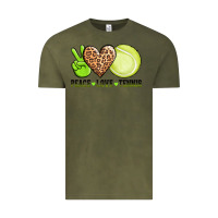 Vintage Olive peace love tennis Vintage Tee - AdoDesignShop