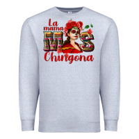 Heather Grey La mama mos Chingona Premium Sweatshirt - NancyCooperArtShop
