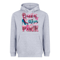 Heather Grey Queens wear pink Breast Cancer Heavyweight Hoodie - NancyCooperArtShop