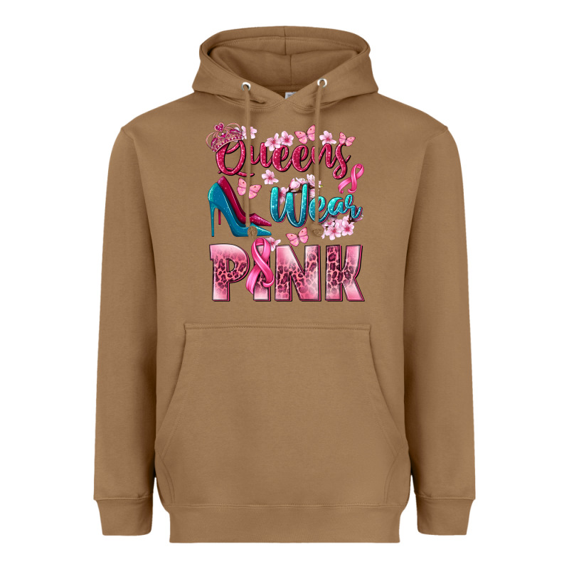Queens Wear Pink Breast Cancer Heavyweight Hoodie by NancyCooperArtShop | Teevron