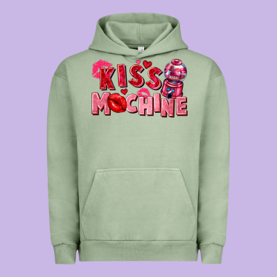 Kiss Machine Valentine's Day Urban Hoodie Designed By Fadigitalartstudio