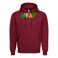 Burgundy christmas tree cookies Zipper Hoodie - LillyAllenDesigns