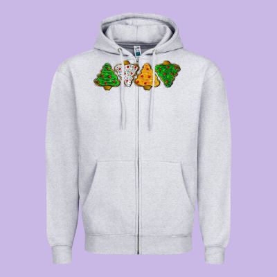 Christmas Tree Cookies Zipper Hoodie Designed By Lillyallendesigns