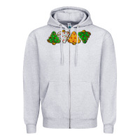 Heather Grey christmas tree cookies Zipper Hoodie - LillyAllenDesigns