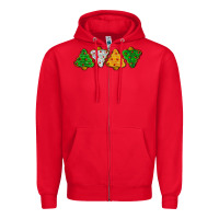 Red christmas tree cookies Zipper Hoodie - LillyAllenDesigns