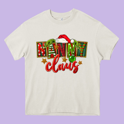 Christmas Nanny Claus Heavy Core Tee Designed By Fadigitalartstudio