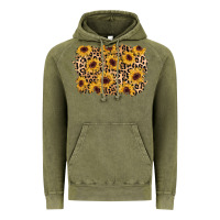 Vintage Olive sunflower leopard background Vintage Hoodie - AdoDesignShop