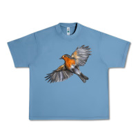 Pebble Blue Flying American Robin Urban Heavy Tee - LillyAllenDesigns