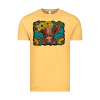 Vintage Mustard western leopard buffalo plaid baby highland cow Vintage Tee - BarkalooDesign