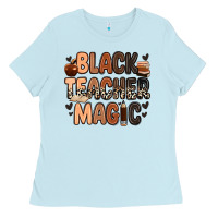 Baby Blue Black Teacher magic juneteenth Ladies Tee - Zillion Design Studio
