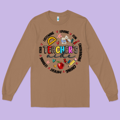 Teachers Aide Long Sleeve Tee Designed By Maliassmallbusiness