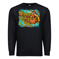 Black Happy Turkey Day Premium Sweatshirt - texasbilliewilder