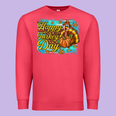 Happy Turkey Day Premium Sweatshirt Designed By Texasbilliewilder