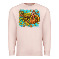 Pale Pink Happy Turkey Day Premium Sweatshirt - texasbilliewilder