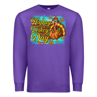 Purple Happy Turkey Day Premium Sweatshirt - texasbilliewilder