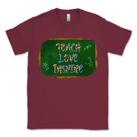 Burgundy teach love inspire chalkboard Classic Tee - AdoDesignShop