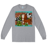 Heather Grey hereford cactus tumbler Long Sleeve Tee - JahusDesignShop