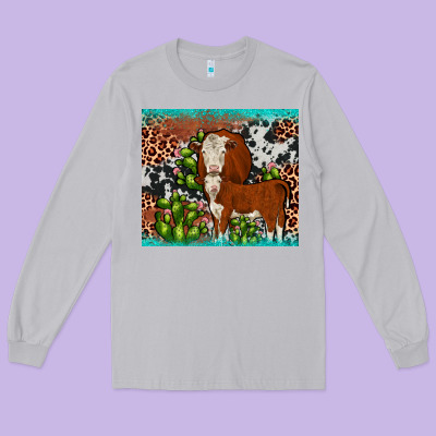 Hereford Cactus Tumbler Long Sleeve Tee Designed By Jahusdesignshop