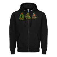 Black christmas trees Zipper Hoodie - LillyAllenDesigns