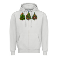 Dove Grey christmas trees Zipper Hoodie - LillyAllenDesigns