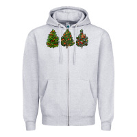 Heather Grey christmas trees Zipper Hoodie - LillyAllenDesigns