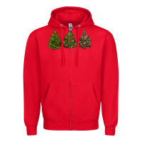 Red christmas trees Zipper Hoodie - LillyAllenDesigns