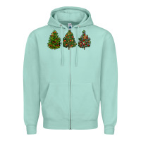 Seafoam christmas trees Zipper Hoodie - LillyAllenDesigns