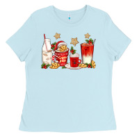 Baby Blue santa fuel coffee cups Ladies Tee - texasbilliewilder