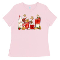 Bubblegum Pink santa fuel coffee cups Ladies Tee - texasbilliewilder