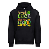 Black St. Patrick's Forget luck give me beer Urban Hoodie - OliviaCreatesArt