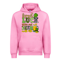 Fuchsia Pink St. Patrick's Forget luck give me beer Urban Hoodie - OliviaCreatesArt
