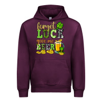 Mauve Wine St. Patrick's Forget luck give me beer Urban Hoodie - OliviaCreatesArt