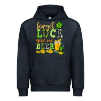 Navy St. Patrick's Forget luck give me beer Urban Hoodie - OliviaCreatesArt