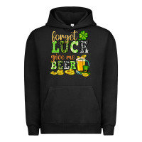 Pigment Black St. Patrick's Forget luck give me beer Urban Hoodie - OliviaCreatesArt